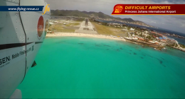 Finále na Princess Juliana Airport na ostrově Sint Maarten v Karibiku. Letěli jsme s Cessnou 172  Skyhawk. Foto: Jiří Pruša